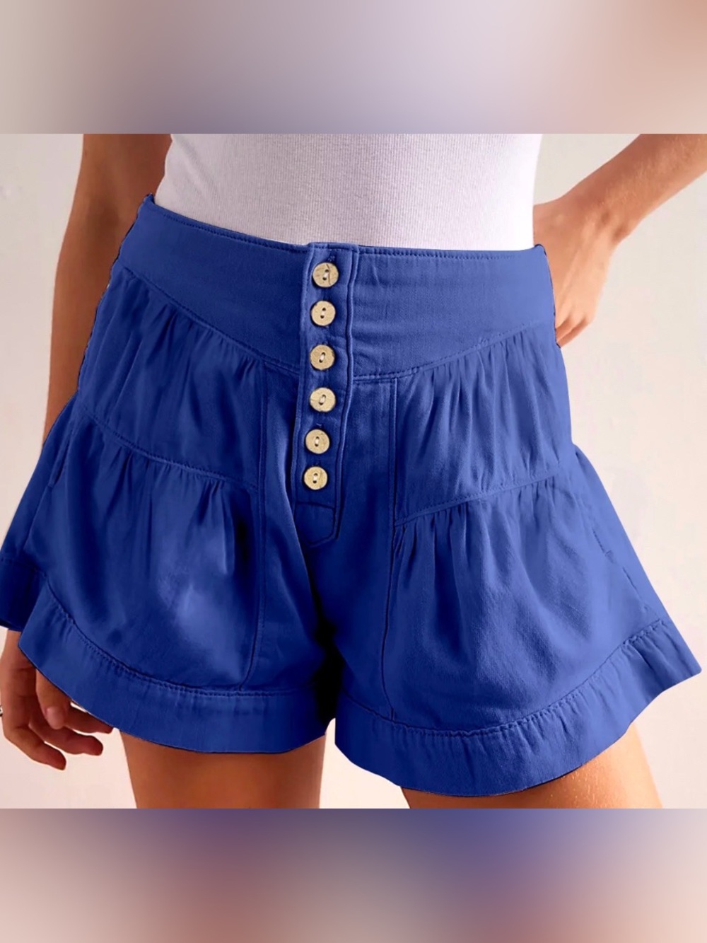 Free People We The Free Fleur Denim Shorts Navy Small